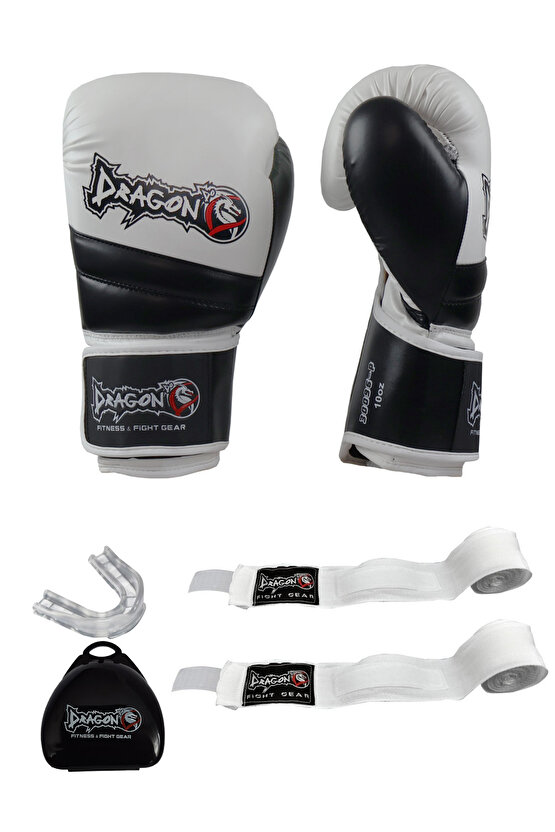 Dragon Attack 6 Boks Eldiveni Kick Boks Muay Thai Boks Eldiveni Bandaj Ve Dişlik 3lü Set
