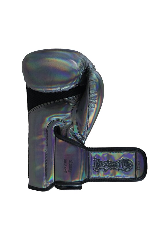 Dragon Glossy Kick Boks Eldiveni Muay Thai Müsabaka ve Antreman Eldiveni Bandajlı 3lü Set