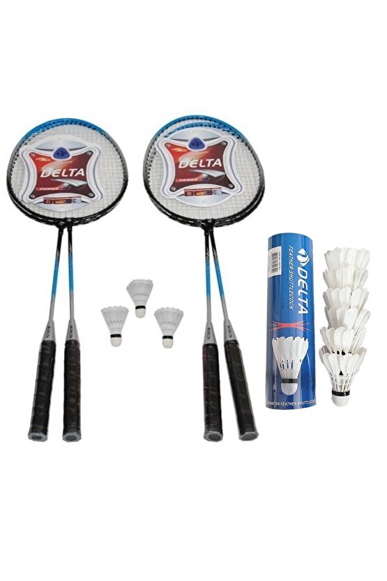 4 Adet Badminton Raketi + Çantası + 6 Deluxe Kaz Tüyü + 3 Plastik Toplam 9 Badminton Topu Seti