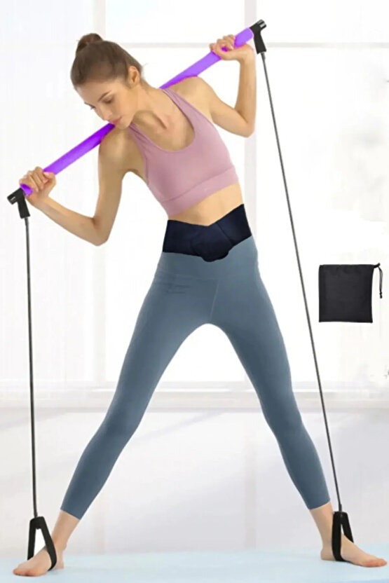Squat Pilates Studio Evde Spor Egzersiz Çubuğu Kalça Basen Sıkılaştırıcı Pilates Barı Plates