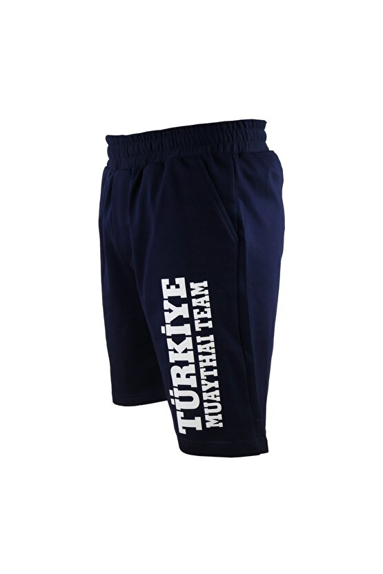 MT3038 Muaythai Şortu Türkiye Muay Thai Team Baskılı Lacivert Şort