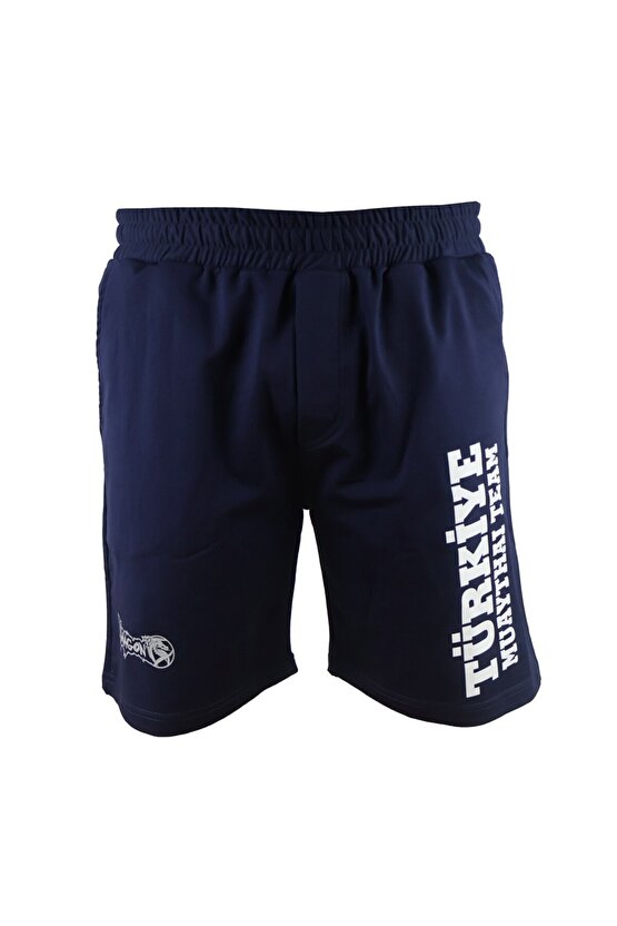 MT3038 Muaythai Şortu Türkiye Muay Thai Team Baskılı Lacivert Şort