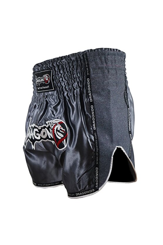 MT3076 Shiny Muay Thai Antrasit Kick Boks Şortu