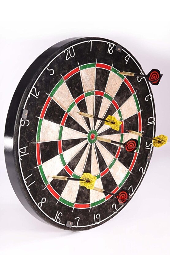 Sisal Dart Seti 45 Cm (18 İnç) Büyük Boy + 6 Dart Oku (18 Gr) Hedef Tahtası
