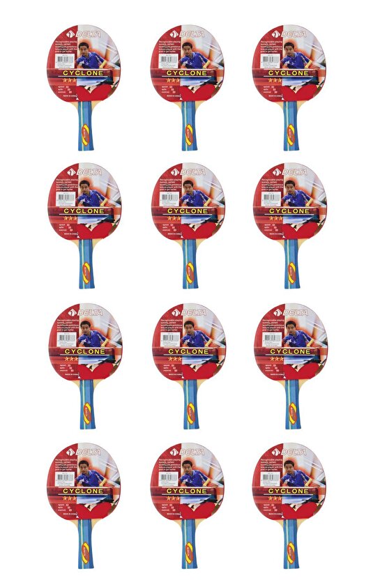12 Adet Cyclone Masa Tenisi Raketi