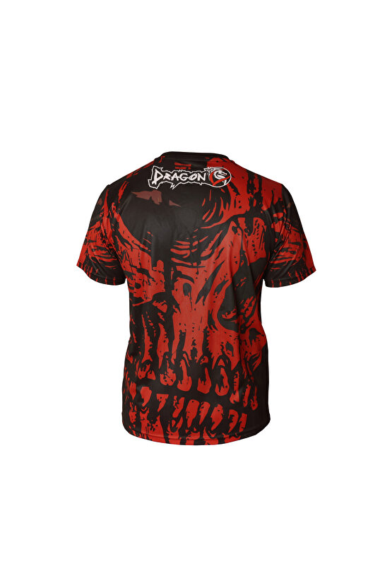 TX8597 Kick Boks Muaythai Tişört Kırmızı Dijital Baskılı Tişört