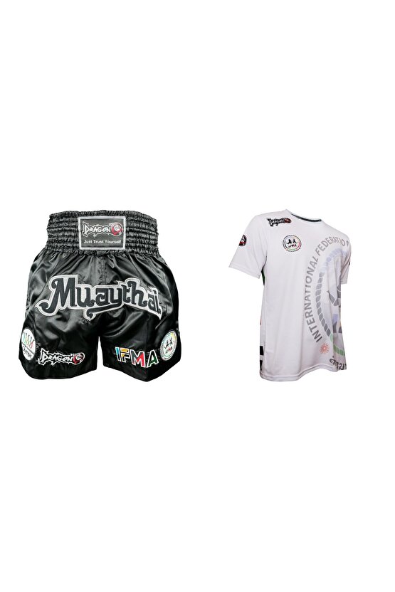 Dragon Muay Thai İfma Tişört ve Şort Takımı Muaythai 2 li Set