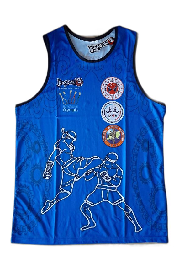 Giftoom Spor Federasyon Logolu Dijital Baskılı Muay Thai Atlet