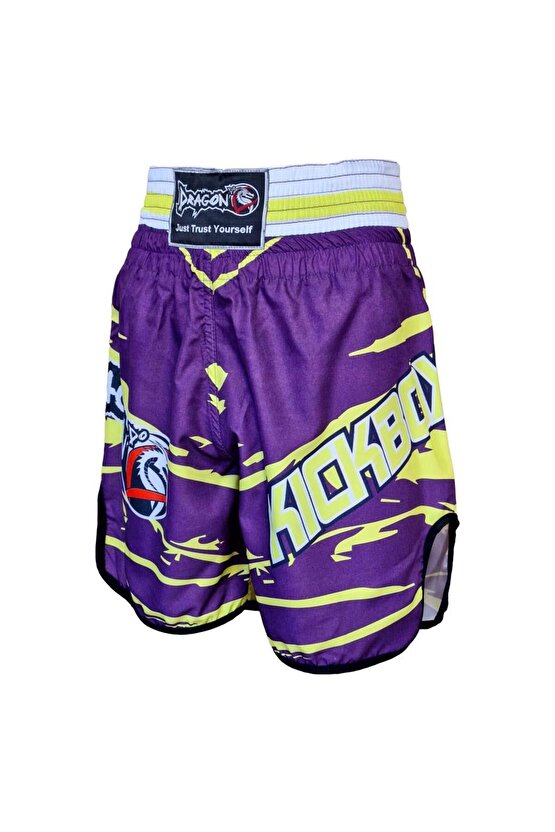 KB246 Kick Boks Şortu Kick Boxing Antrenman Şortu Dijital Baskılı Neon Şort