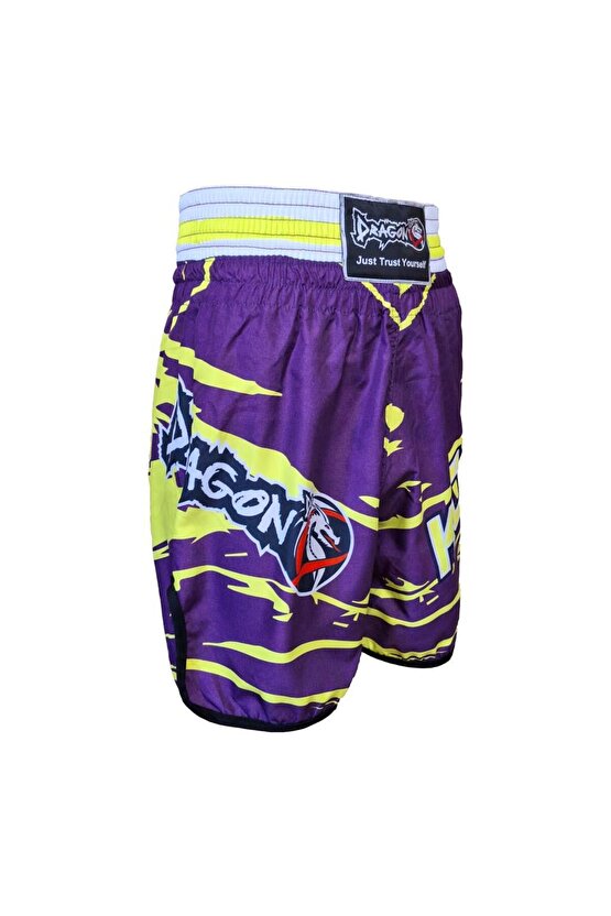 KB246 Kick Boks Şortu Kick Boxing Antrenman Şortu Dijital Baskılı Neon Şort