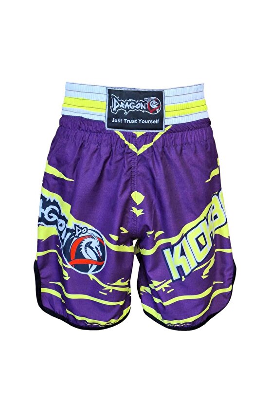 KB246 Kick Boks Şortu Kick Boxing Antrenman Şortu Dijital Baskılı Neon Şort