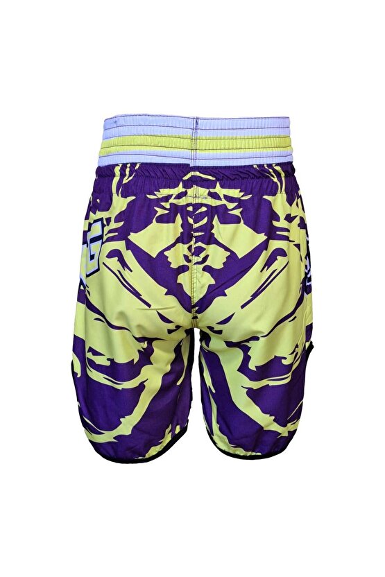 KB246 Kick Boks Şortu Kick Boxing Antrenman Şortu Dijital Baskılı Neon Şort