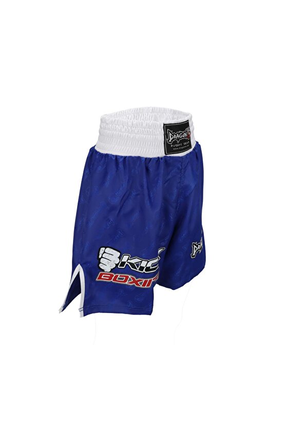 Kf1003 Mavi Kick Boks Şort ve Profesyonel Dişlik Kick Boxing Şort Seti