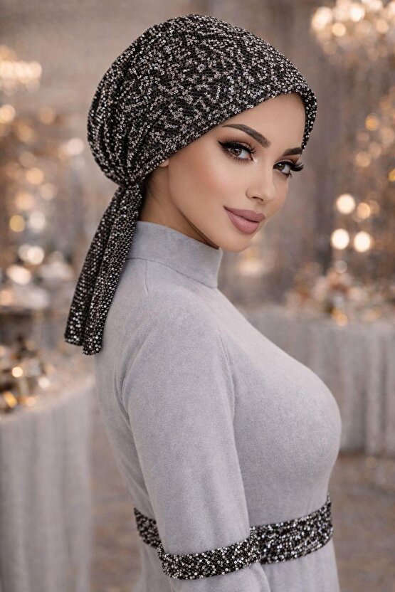 Antrasit Payet Eşarp Bone