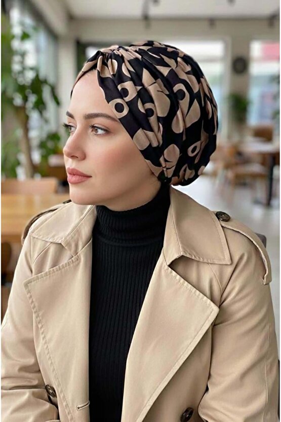 Mavi Tonlamalı Desenli Tokalı Bone