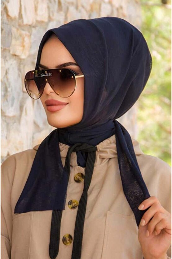 Lacivert Köpük Hazır Eşarp
