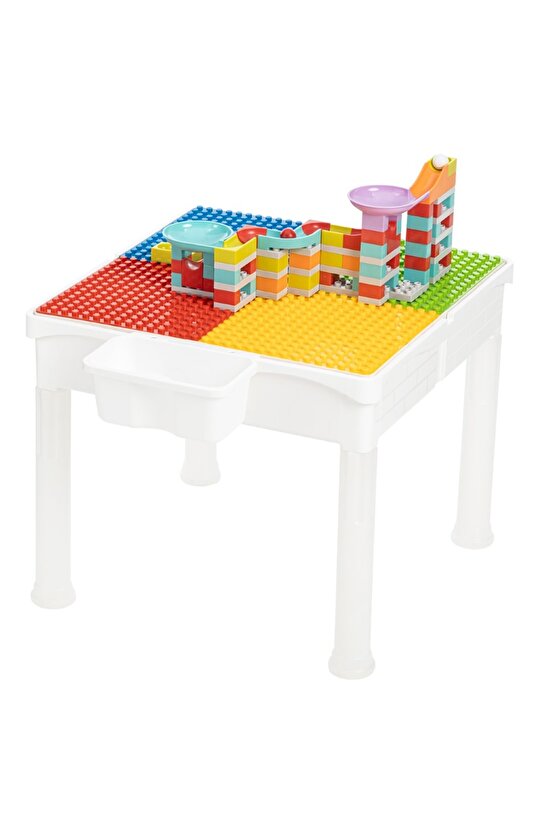 Yapı Oyuncakduplo Uyumlu Iki Sandalyeli 87 Parça Bloklu Mega Aktivite Masası
