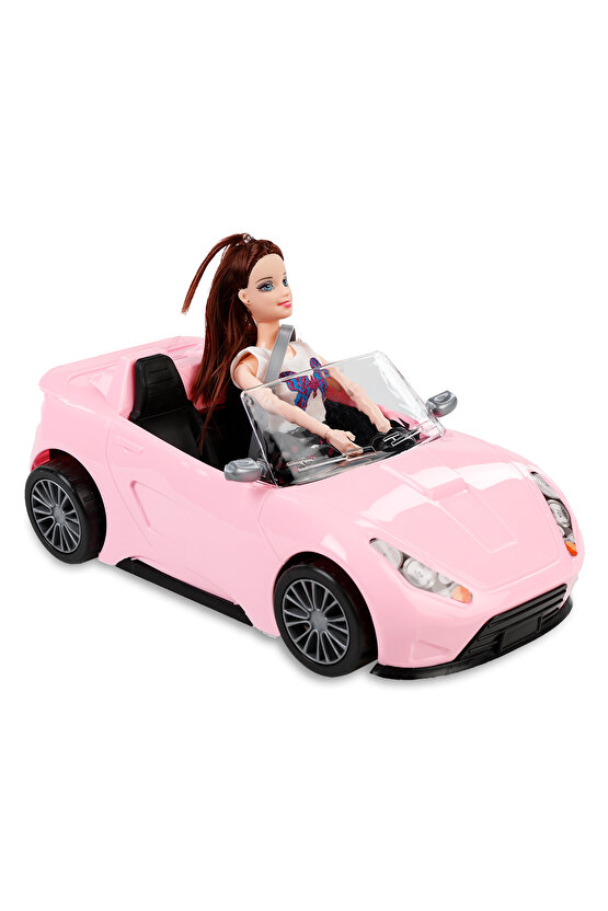 Oydaş Cindy Car Bebekli Araba Pembe Eklem Yerleri Oynayan Arabalı Bebek