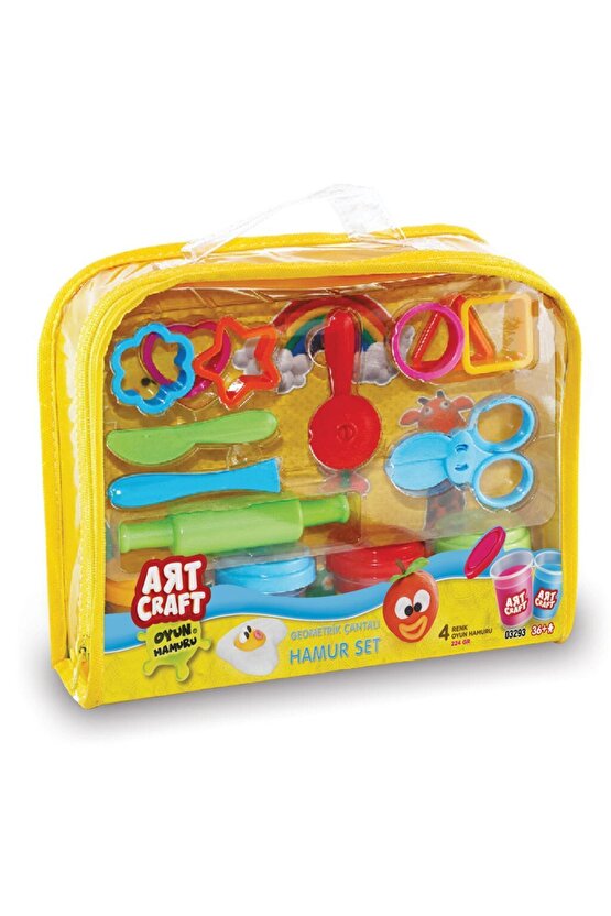 Geometrik Çantalı Hamur Seti - Oyun Hamuru Seti - Hamur Setleri - Hamur Kalıpları