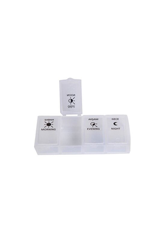 Günlük İlaç Saklama Kutusu 4 Bölmeli 1 Adet