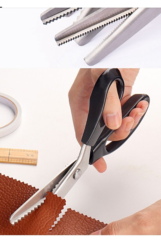 Zig Zag Kumaş Deri Kağıt Kesim Terzi Sürfile Makası 23.5 Cm