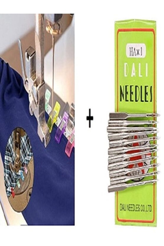 Dikiş Nakış Plastik Klips Tutucu Mandal (RENKLİ 10 ADET)- Dali Ev Tipi Makine Iğnesi 1490 10 Adet