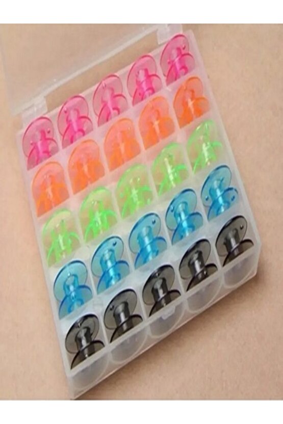 KOPYA - Zetina Bindallı Janome Ev Tipi Dikiş Makine Rengarenk Masurası 1 Kutu 25 Adet