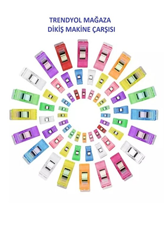 Dikiş Makine Çarşısı Singer Beko Zetina Bındallı Janome Brother Renkli Kumaş Mandalları (10 Adet)
