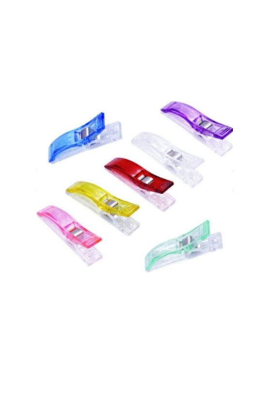 Dikiş Nakış Kumaş Kağıt Maşası Plastik Klips Tutucu Mandal 10 Küçük 5 Büyük