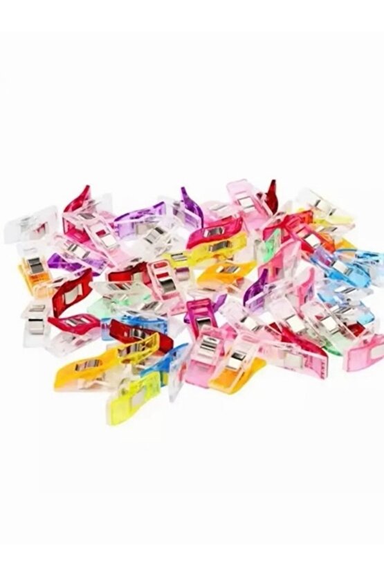 Dikiş Makine Çarşısı Singer Beko Zetina Bındallı Janome 50 Adet Renkli Kumaş Mandalları (50 Adet)