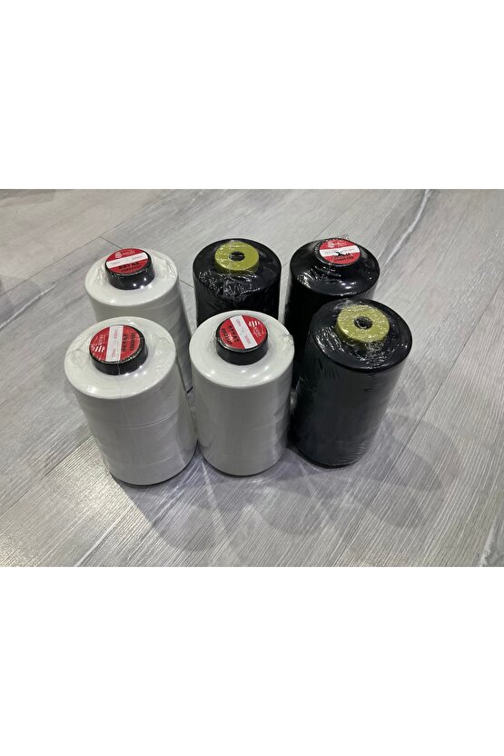 120 numara polyester dikiş ipi 5000 metre 3 adet beyaz 3 adet siyah gönderilmektedir