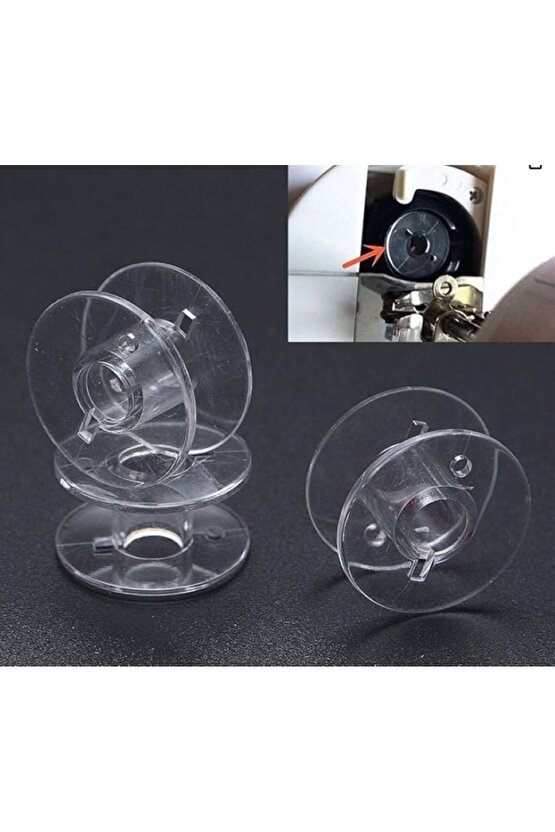 Yeni Model Ev Tipi Dikiş Makinesi Masurası Plastik Beyaz-mavi Şeffaf (10 ADET)