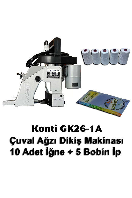 Jaktec Gk26-1a Çuval Ağzı Dikiş Makinası 10 Adet Iğne 5 Bobin Ip