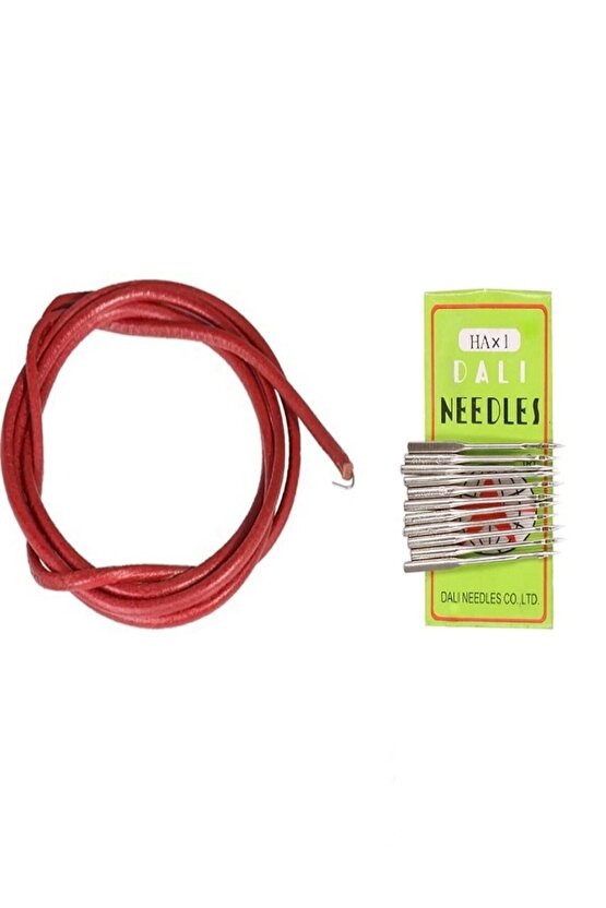 Dikiş Makinesi Deri Kösele Uzun Ayak Kayışı Ve 10 Adet 14 90 No Ev Tipi Iğne