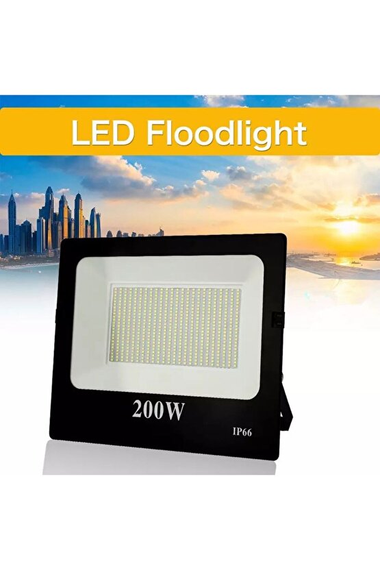 200 Watt, 16000 Lm Çok Kaliteli, 6500K Beyaz Işık, Elektrikle Çalışır İç - Dış Mekan Led Projektör