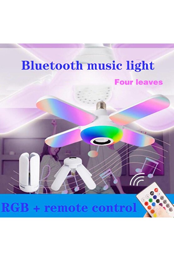 36 Watt, Bluetooth Müzik Çalar, RGB Çok Renkli, Kumandalı Led Ampul, Genç Odası Ampulü, Disko Ampul