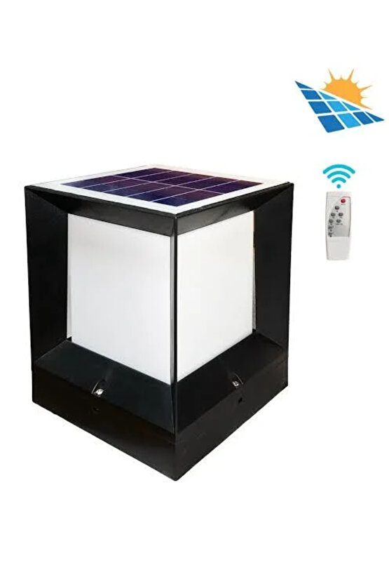 15 x 19 Cm, 30 Watt, Kumandalı, Güneş Enerjili ve E27 Duylu, 3 Işık Modlu Solar Küp Bahçe Armatürü