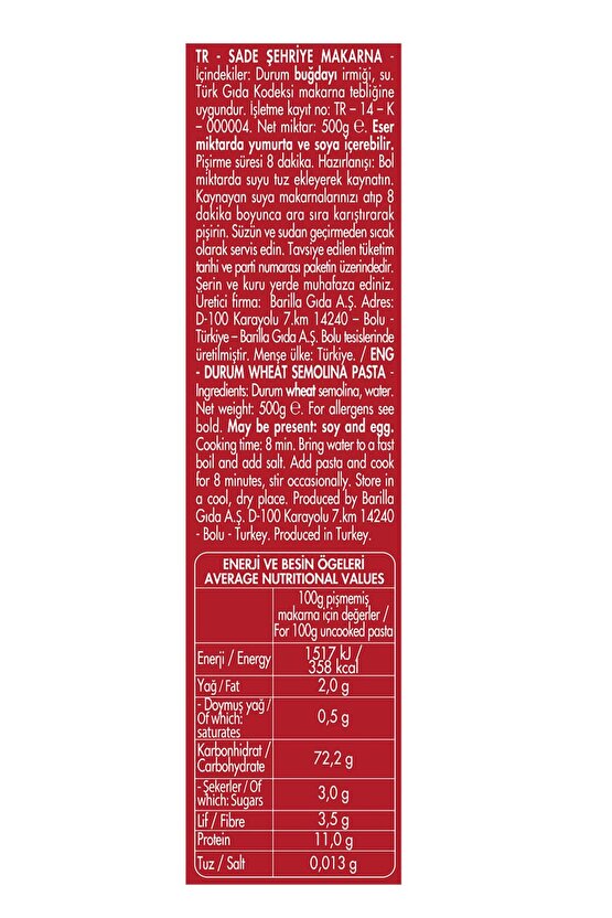 Yıldız Şehriye 500 gr X 12 Adet