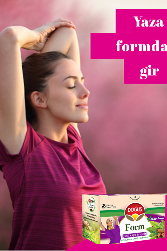 Form Yeşil Çaylı Tarçınlı Bitki Çayı 20’li X 12 Adet