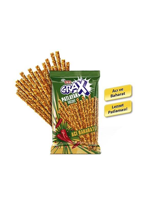 Crax Patlayan Lezzet Acı Baharatlı Çubuk Kraker 50 g x 20 Adet