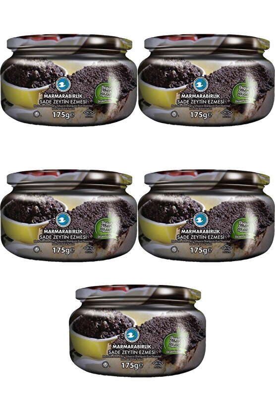 Siyah Sade Ezme Zeytin 175 gr Cam X 5li Paket