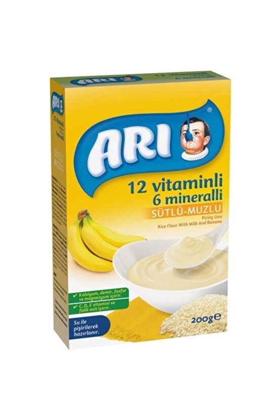 Sütlü Muzlu Pirinç Unu 200 Gr 6 Adet