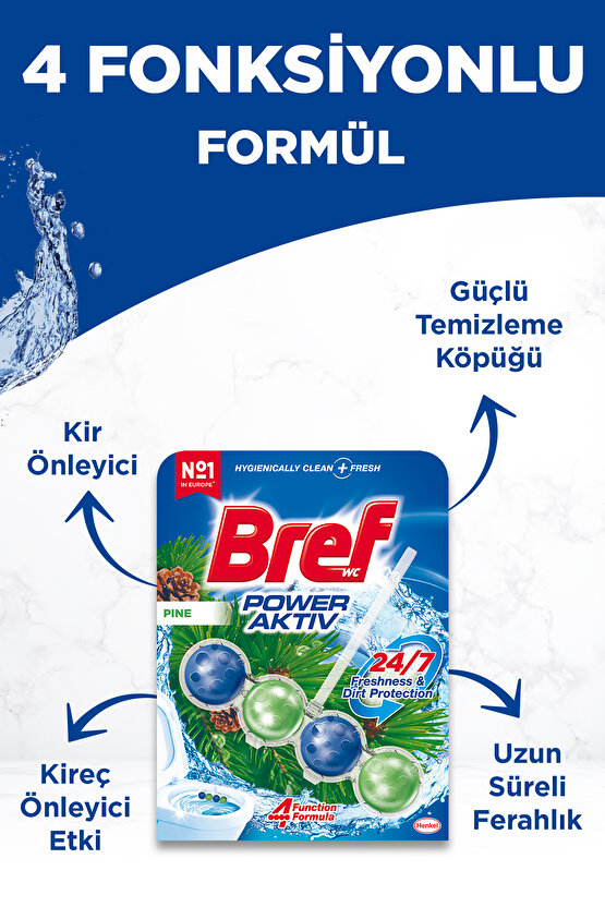 Wc Power Aktiv Tekli Paket Katı Tuvalet Bloğu Çam 5li Set