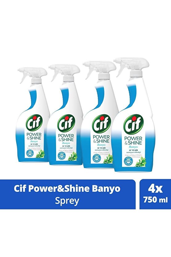 Sprey Power & Shine Banyo 750 Ml X 4 Adet