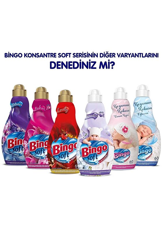 Soft Konsantre Çamaşır Yumuşatıcısı Lovely 1440 Ml - Ekonomi Paketi 4lü