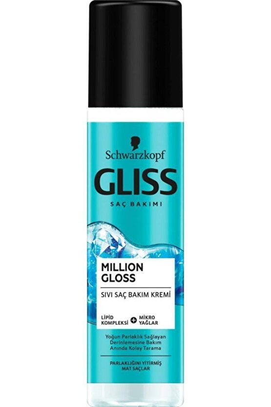 Schwarzkopf Gliss Million Gloss Yoğun Parlaklik Veren Durulanmayan Sivi Saç Kremi 200 Ml