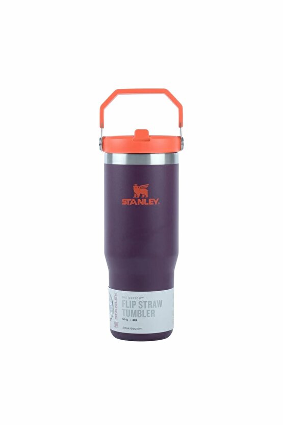 The IceFlow Flip Straw 0,89L  30Oz Unisex Mor Matara Suluk 10-09993-538