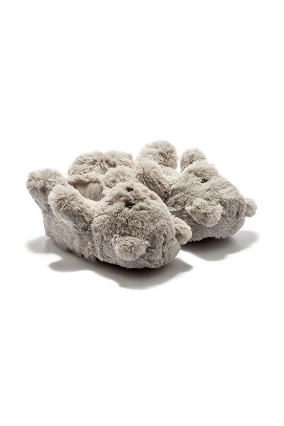 Teddy Kadın Hayvanlı Panduf Gri 3641