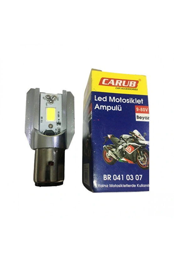 Motosiklet BA20D Dc 12-60 V 12 W 6500K Cob LED Uzun  Kısa Işık Far Ampul Beyaz (Bosch Tipi)
