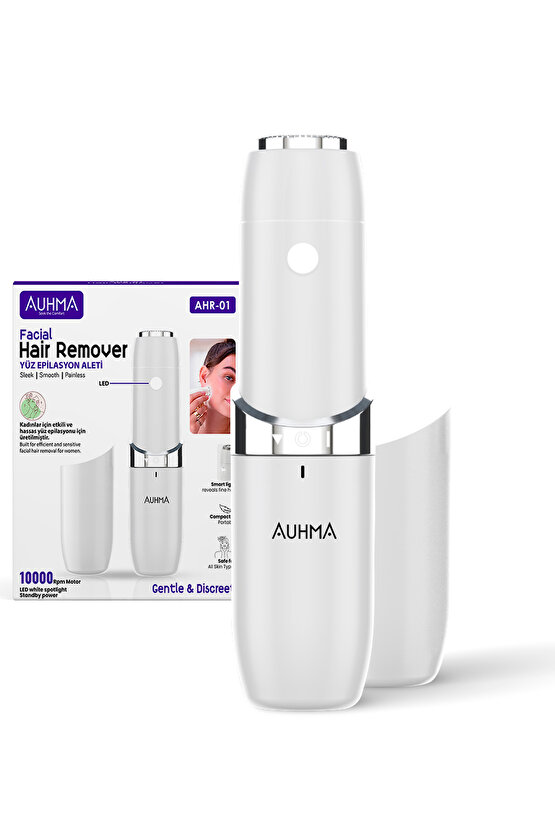 Yüz Epilasyon Aleti Acısız Kadın Yüz Tüyü Temizleyici Taşınabilir Traş Makinesi 10.000RPM LED Işıklı